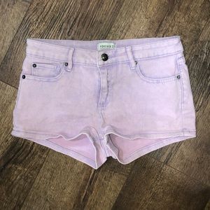 Lavender jean shorts